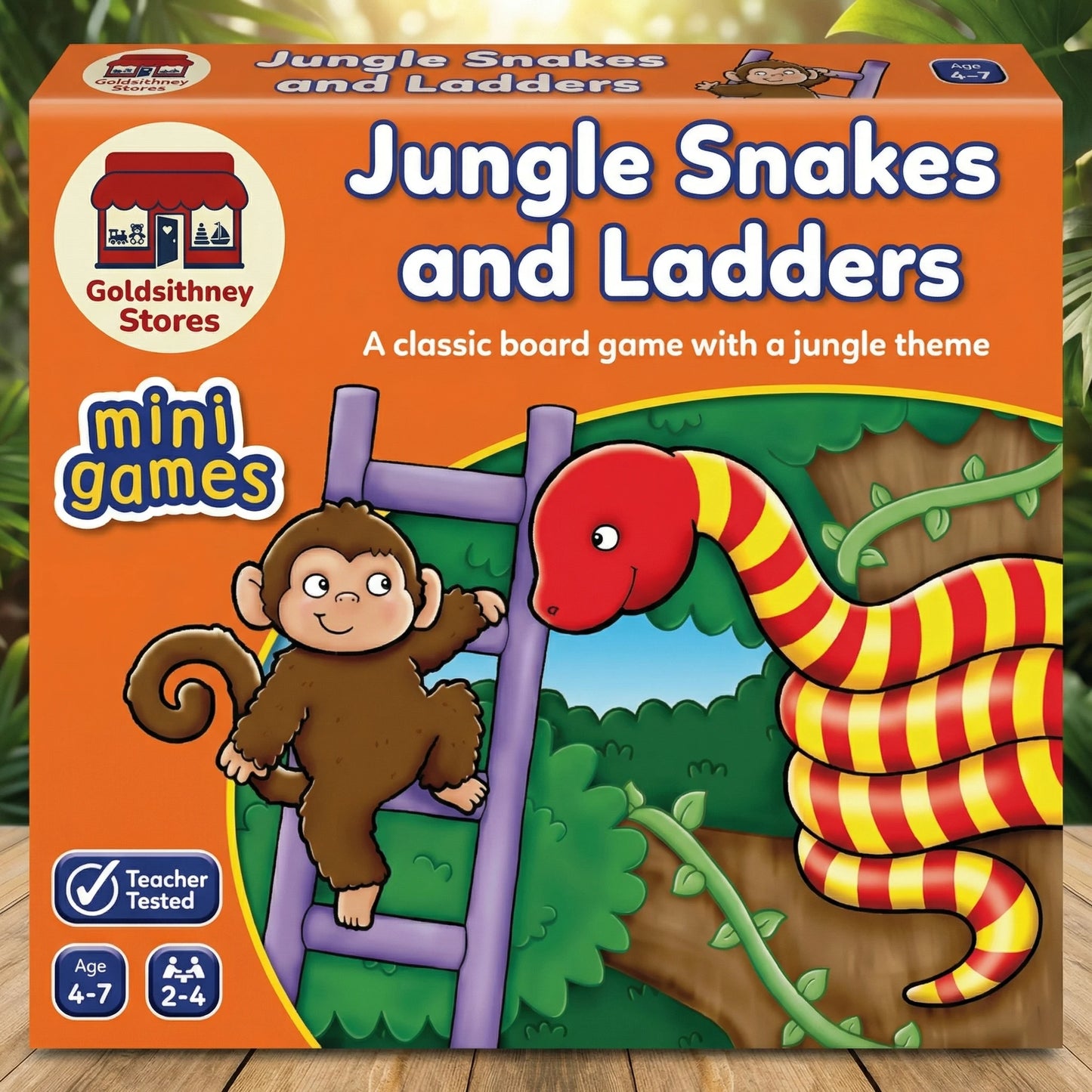 Jungle Snakes & Ladders Mini Travel Game