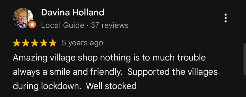 Customer review of Goldsithney Stores on Google Maps